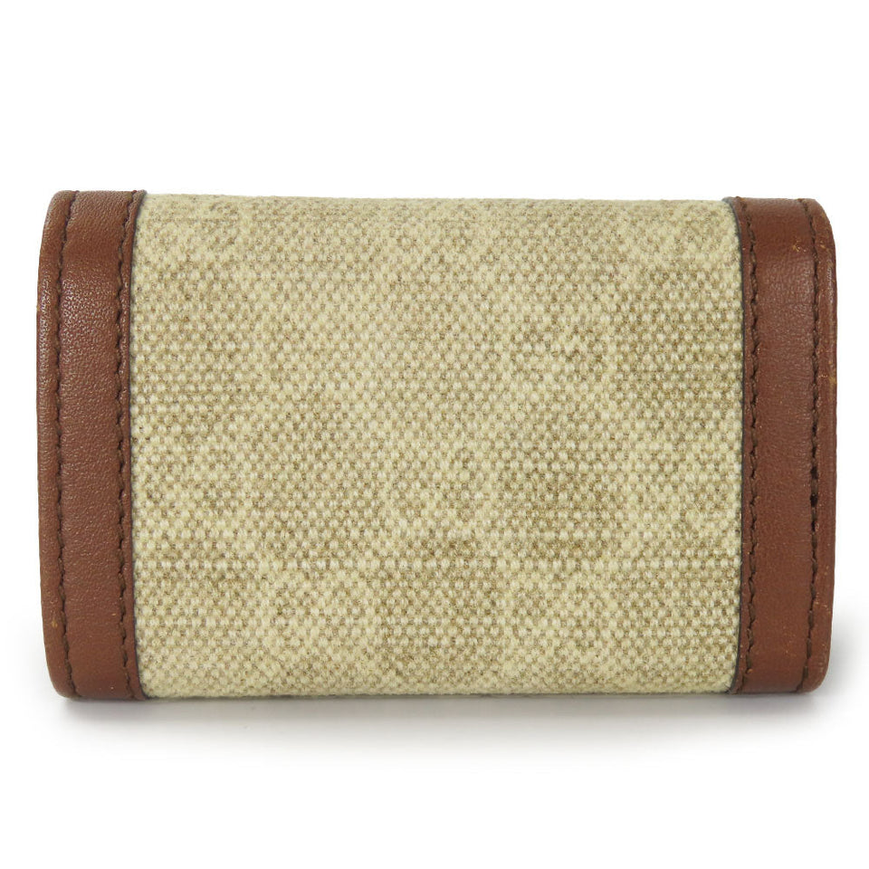 Gucci Key case Key holder  282432 GG Canvas, Calfskin beige Interlocking Women