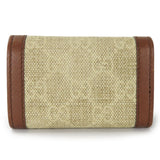 Gucci Key case Key holder  282432 GG Canvas, Calfskin beige Interlocking Women