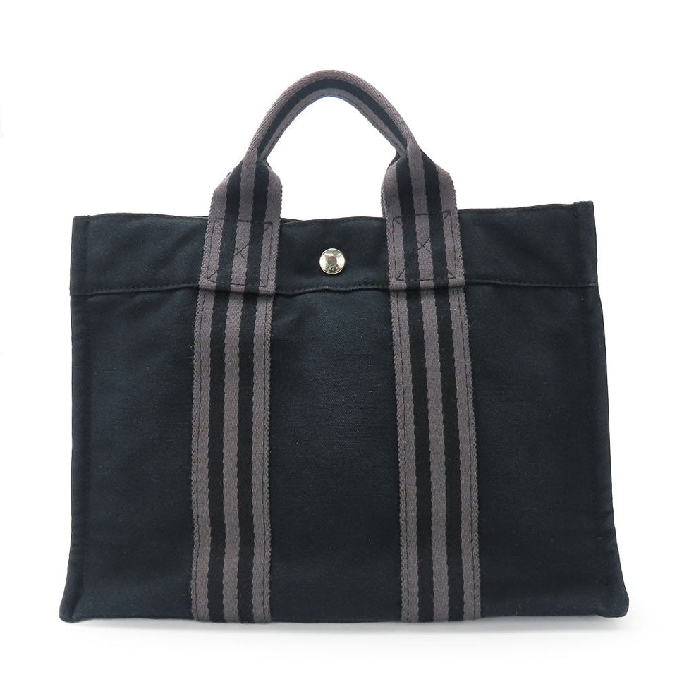Hermes Handbag canvas black Fool ToePM unisex(Unisex)