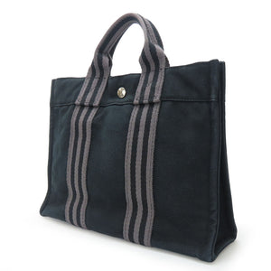 Hermes Handbag canvas black Fool ToePM unisex(Unisex)
