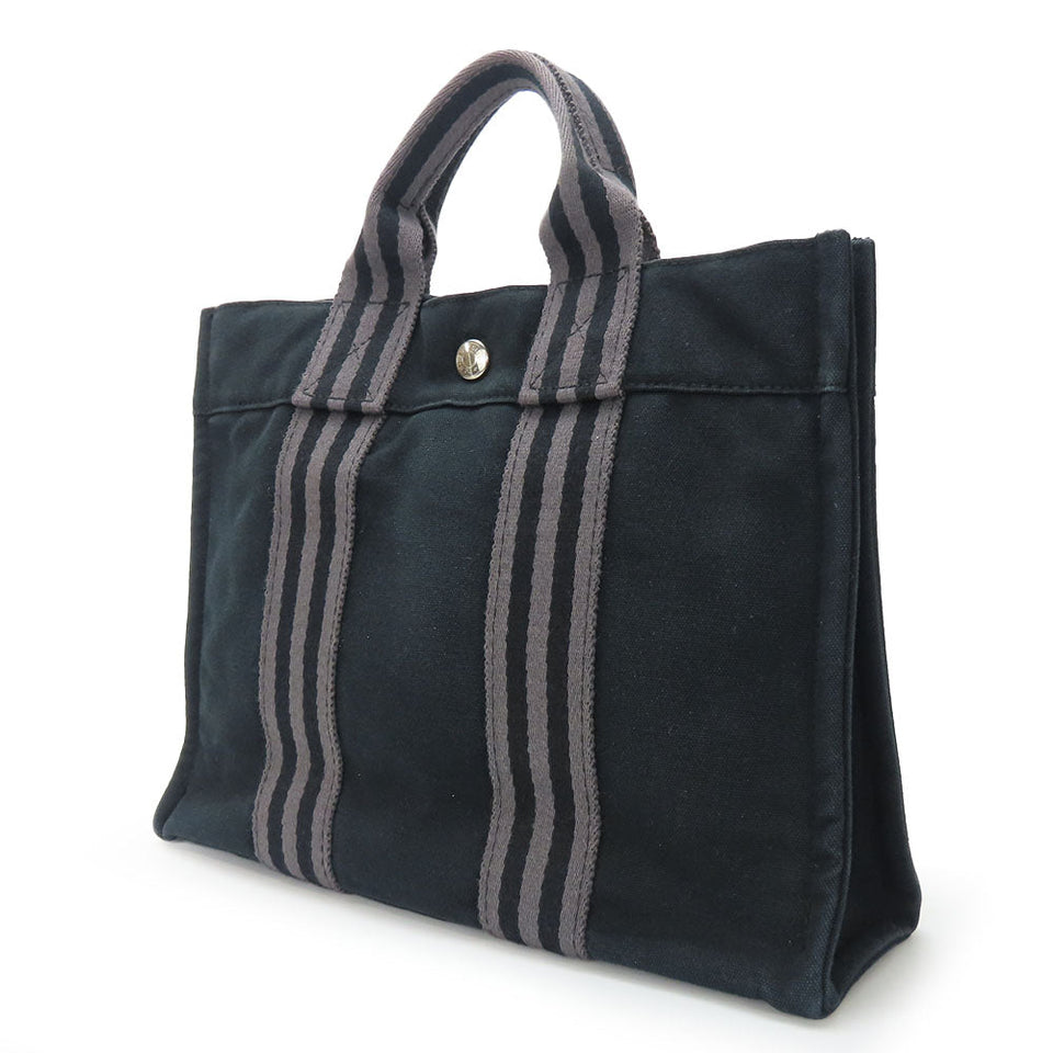Hermes Handbag canvas black Fool ToePM unisex(Unisex)