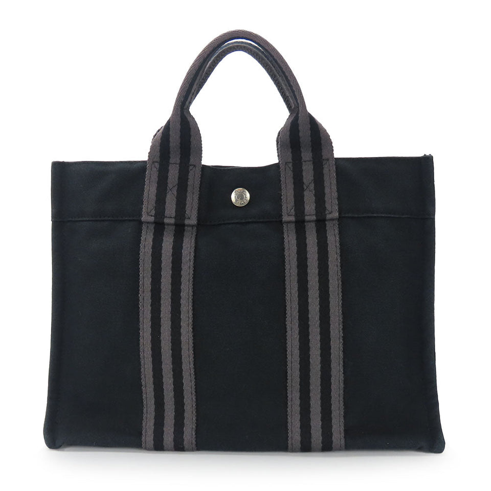 Hermes Handbag canvas black Fool ToePM unisex(Unisex)