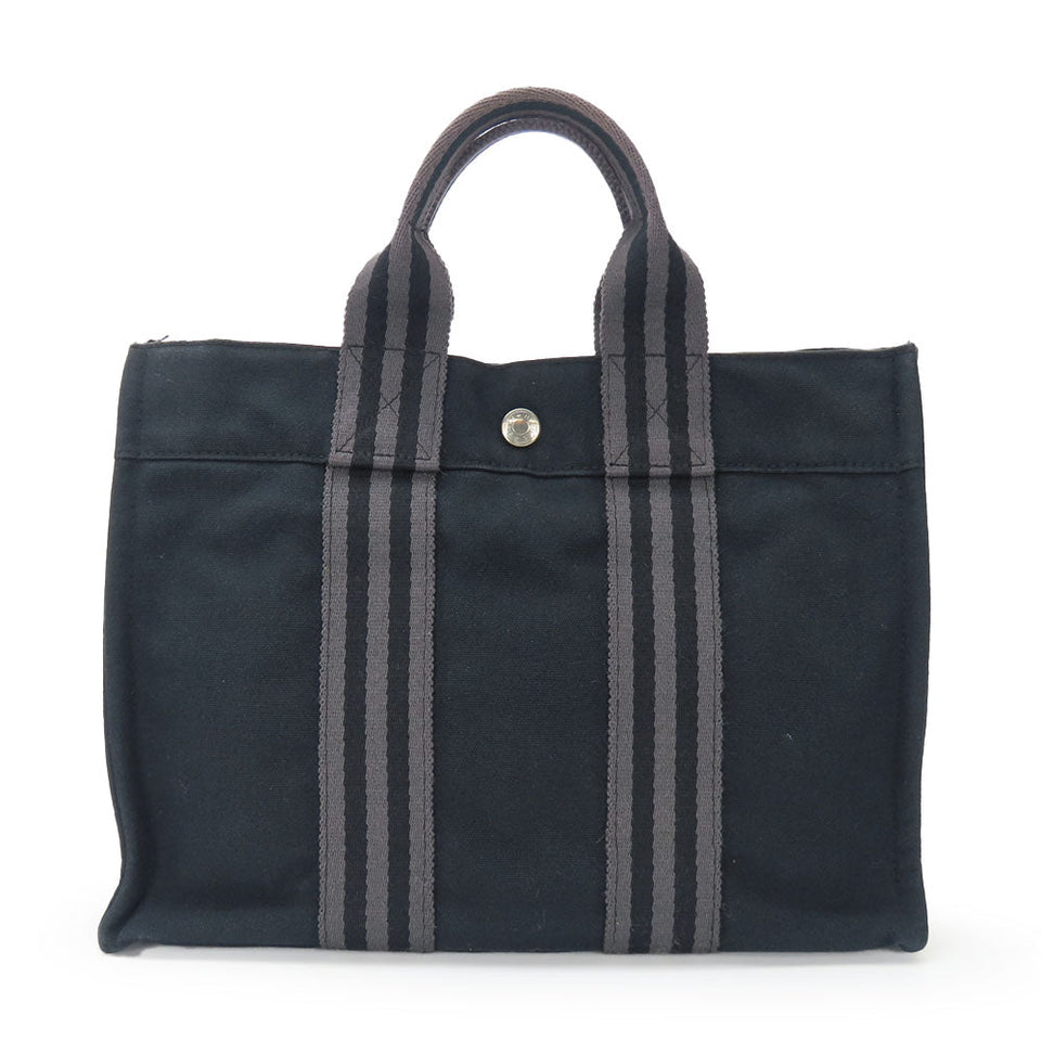 Hermes Handbag canvas black Fool ToePM Women