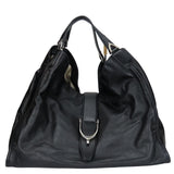 Gucci Tote Bag 296855 leather black Soft stirrup Women