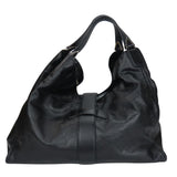 Gucci Tote Bag 296855 leather black Soft stirrup Women