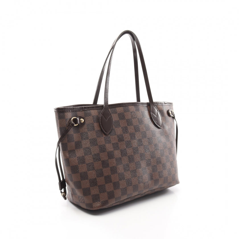 Louis Vuitton Neverfull PM Damier Ebene Handbag PVC Leather Brown