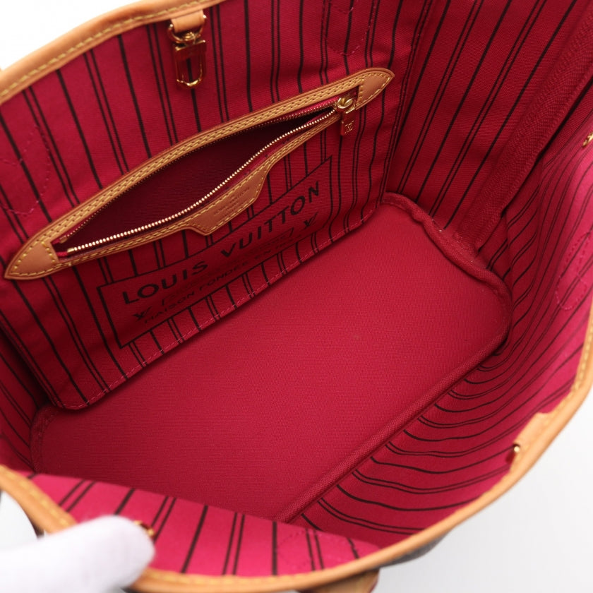 Louis Vuitton Neverfull PM Monogram Pivoine Tote Bag Leather Brown