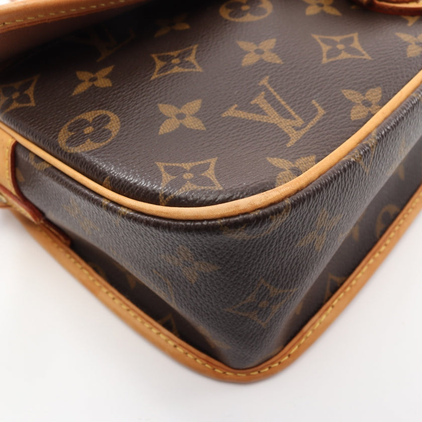 Louis Vuitton Sologne Monogram Shoulder Bag Leather Brown