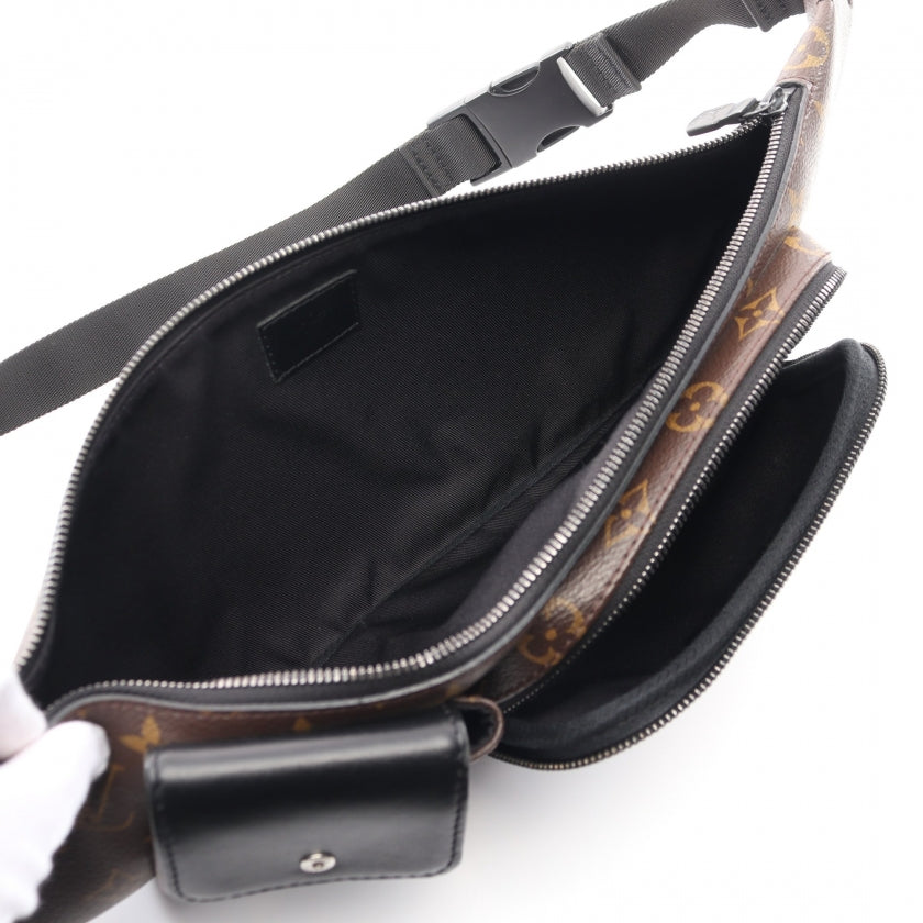 Louis Vuitton Christopher Bum Bag Monogram Macassar Leather Brown Black