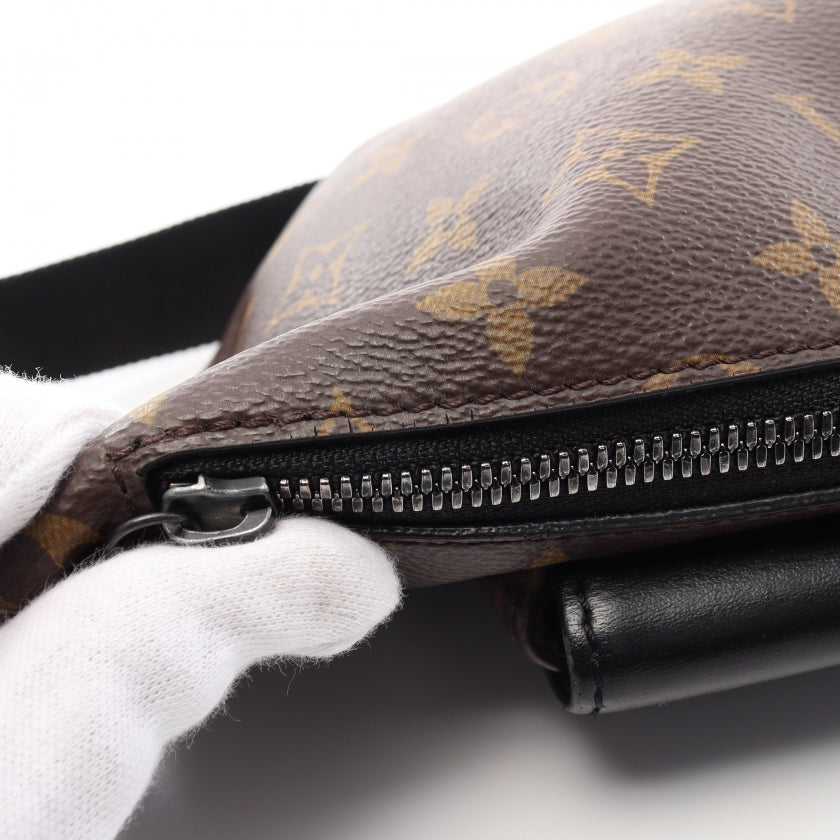 Louis Vuitton Christopher Bum Bag Monogram Macassar Leather Brown Black