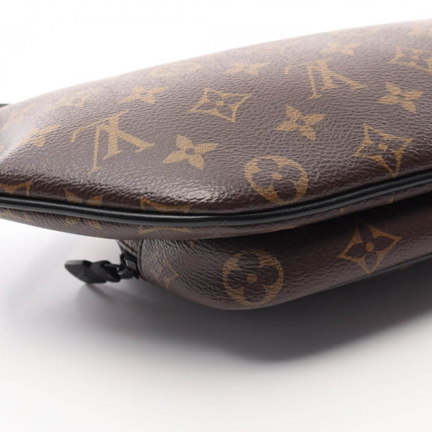 Louis Vuitton Christopher Bum Bag Monogram Macassar Leather Brown Black