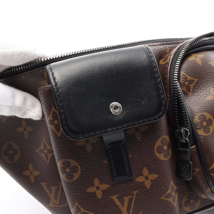 Louis Vuitton Christopher Bum Bag Monogram Macassar Leather Brown Black