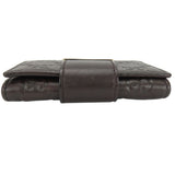 Gucci Card Case 212097 Sima leather Dark brown Women