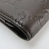Gucci Card Case 212097 Sima leather Dark brown Women