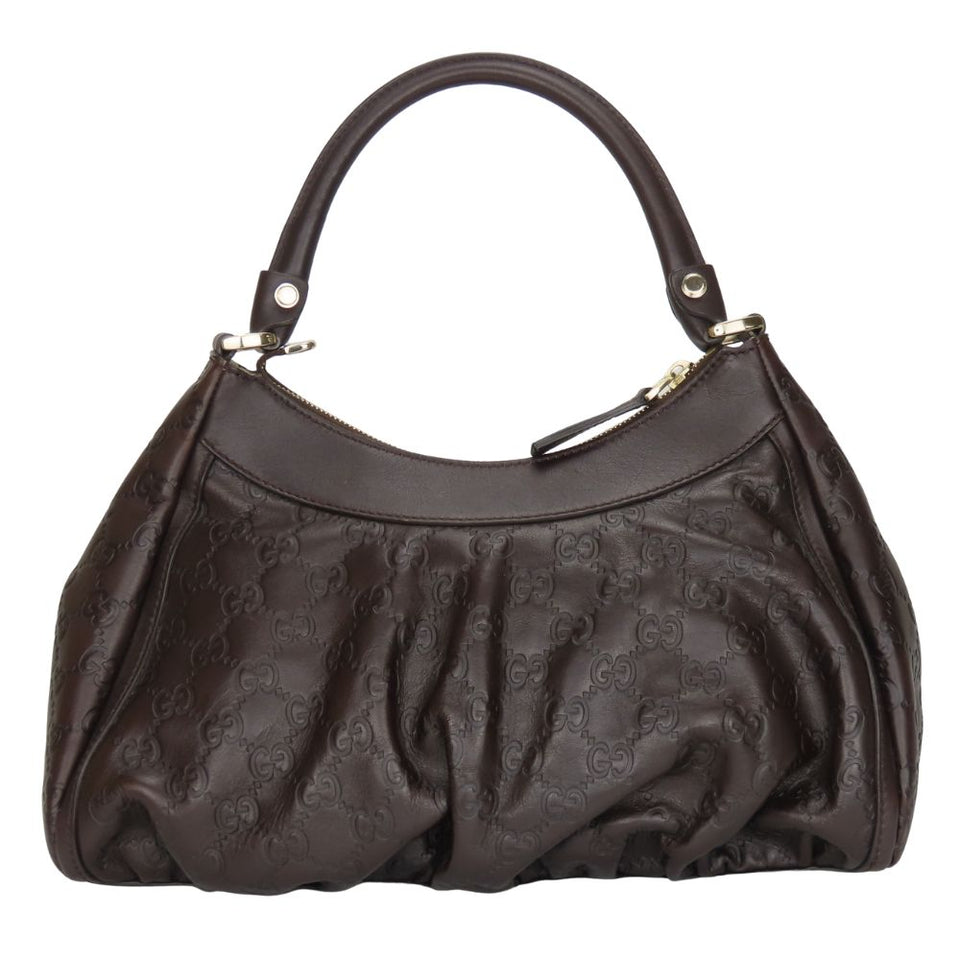 Gucci Handbag 190525 Sima leather Dark brown Abbey Women