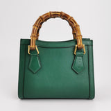 Gucci Diana Mini Green Leather Bag Bamboo Handle with Strap