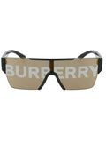 Luxury Burberry Eyewear Plastic Logo Goggles Sunglasses Black