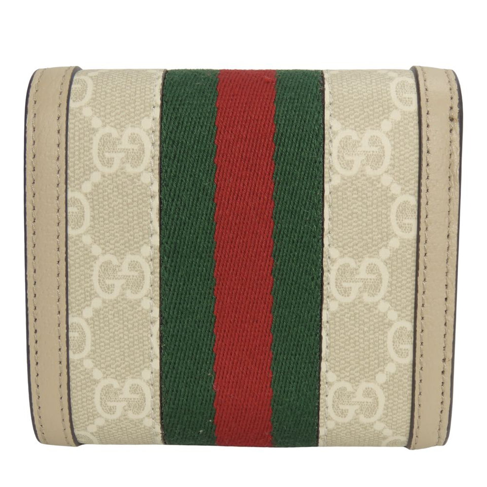Gucci Bifold Wallet 598662 GG Supreme canvas, leather Greige type Offidia GG Women