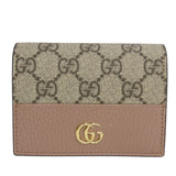Gucci Bifold Wallet 658610 GG Supreme canvas, leather Two-tone color (beige) GG Marmont Women