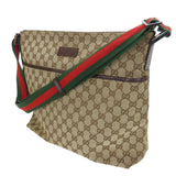 Gucci Shoulder Bag 189751 GG canvas beige schlie line Women