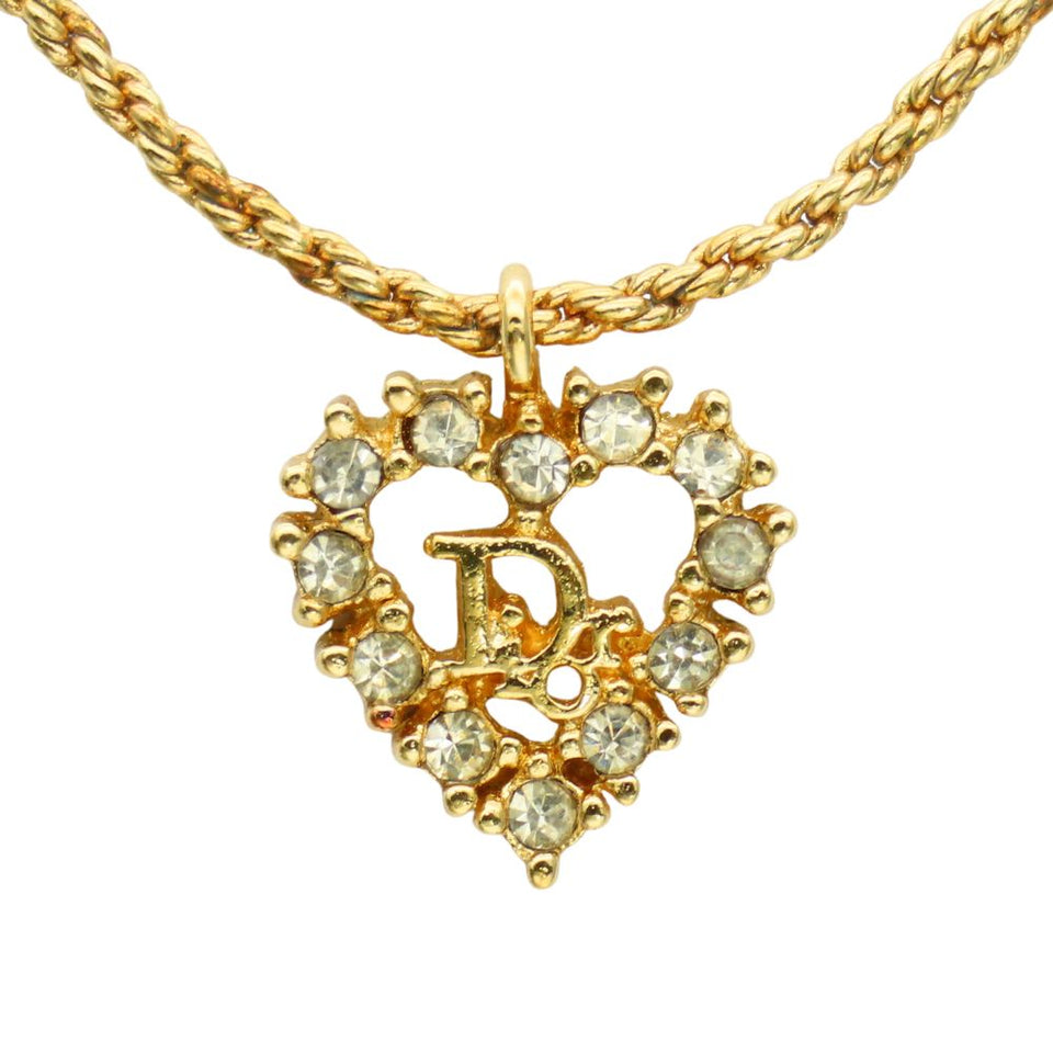 Christian Dior Logo Heart Necklace