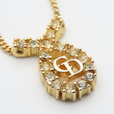 Christian Dior CD Logo Rhinestone Necklace