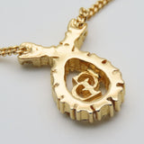 Christian Dior CD Logo Rhinestone Necklace