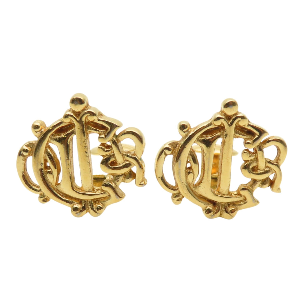 Christian Dior Emblem Metal Earrings