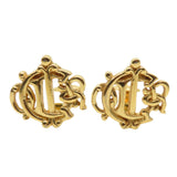 Christian Dior Emblem Metal Earrings