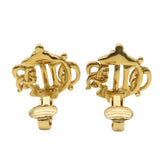 Christian Dior Emblem Metal Earrings