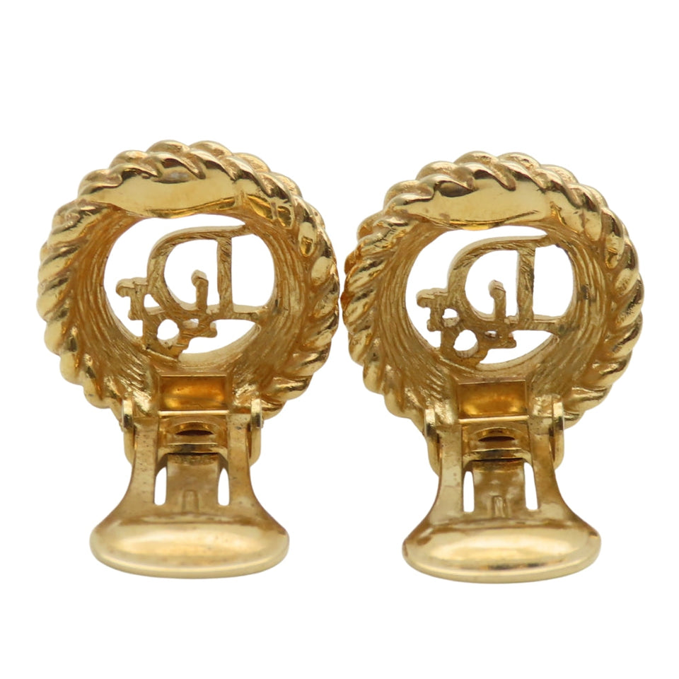 Christian Dior Logo Earrings