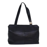 Luxury BurberrySs Shoulder Bag Leather Silver Black Auth 85895
