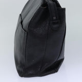 Luxury BurberrySs Shoulder Bag Leather Silver Black Auth 85895