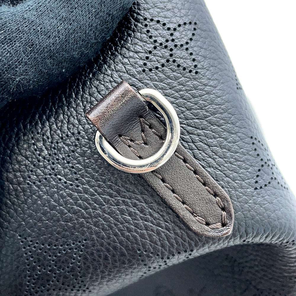 Louis Vuitton Mahina Leather Hina MM Shoulder Bag Black