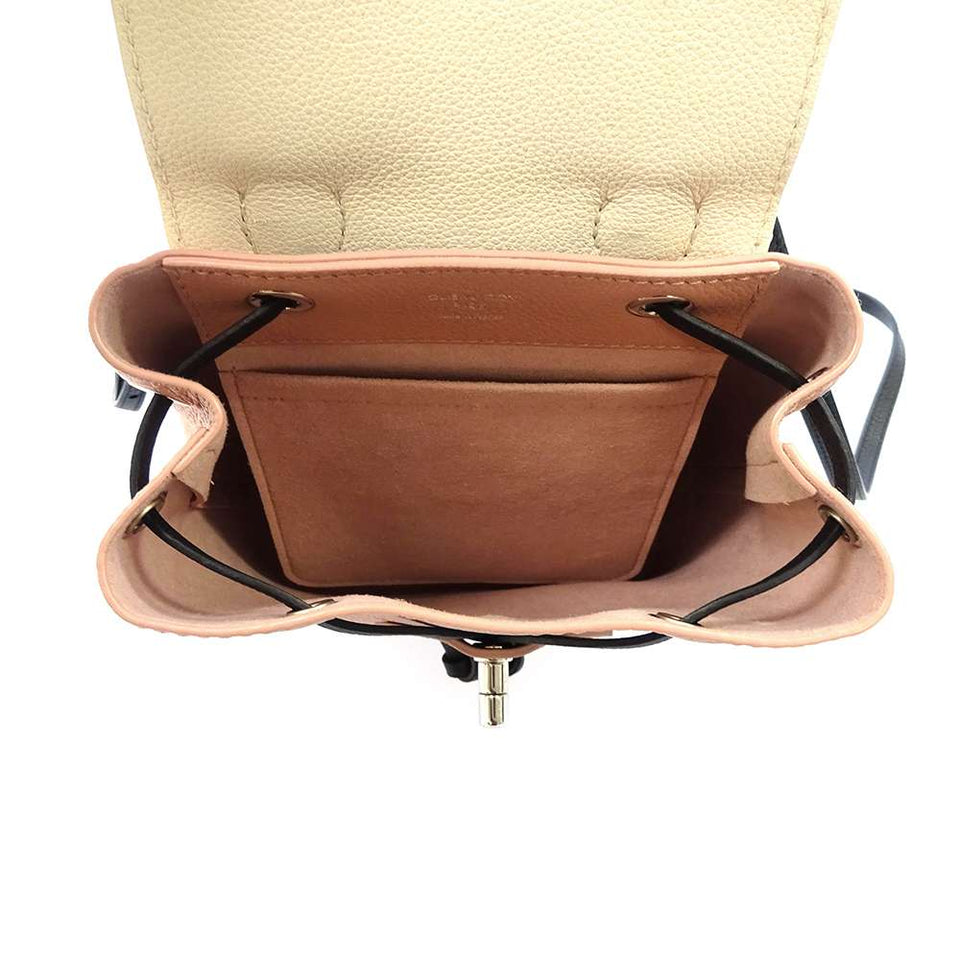 Louis Vuitton Lock Me Mini Leather Silver Hardware Backpack
