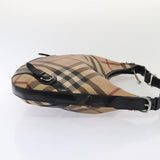 Luxury Burberry Nova Check Shoulder Bag Beige Black Silver Auth 87777