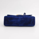 Gucci Marmont Mini Flap Navy Velvet Handbag