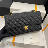 Chanel Classic Medium Flap Bag Black Caviar Gold – Bags Junction