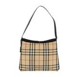 Luxury Burberry Nova Check Shoulder Bag PVC Beige Auth 88400