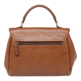 Luxury BurberrySs Hand Bag Leather Brown Silver Auth 88481