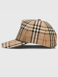 Luxury Burberry logo applique vintage check ball cap beige