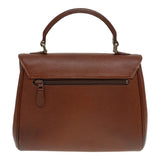 Luxury BurberrySs Hand Bag Leather Brown Gold Auth 88651