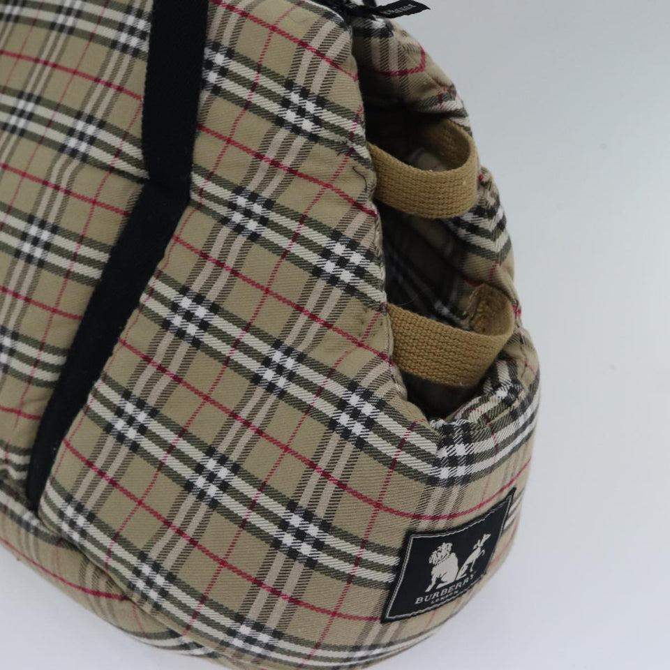Luxury Burberry Nova Check Pet Case Canvas Beige Auth 88722