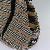 Luxury Burberry Nova Check Pet Case Canvas Beige Auth 88722