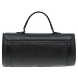 Luxury BurberrySs Hand Bag Leather Black Silver Auth 88770