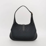 Gucci Jackie 1961 Small Monogram Canvas and Leather Bag Black