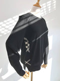 Luxury Burberry WoMen's Check Wool Knit Top Black