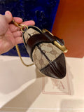 Gucci Horsebit 1955 Large Cloth Beige Monogram Brown Leather Shoulder bag