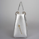 Christian Dior Leather Lady Dior Shoulder Bag in Silver Limited Edition