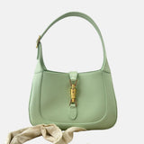 Gucci Jackie 1961 Light Green Leather Bag Small with Adjustable Strap